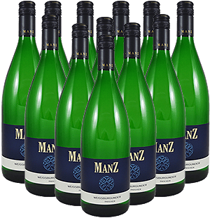 Manz Weißer Burgunder trocken Liter Rheinhessen 12er Angebot