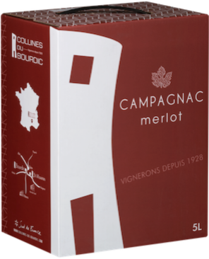 Bourdic Bag in Box Merlot Campagnac Rouge Rhone Frankreich 5,0 l