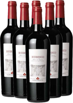 Lungarotti Rotwein Rubesco Rosso di Torgiano 6er Weinpaket DOC 2021 Italien