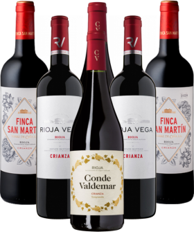 Rioja Crianza Probierpaket Rotweine aus Spanien 6er Angebot